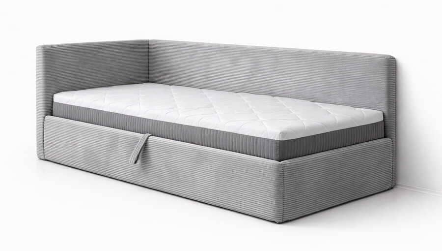 viengule lova boston plush maksobaldai su čiužiniu