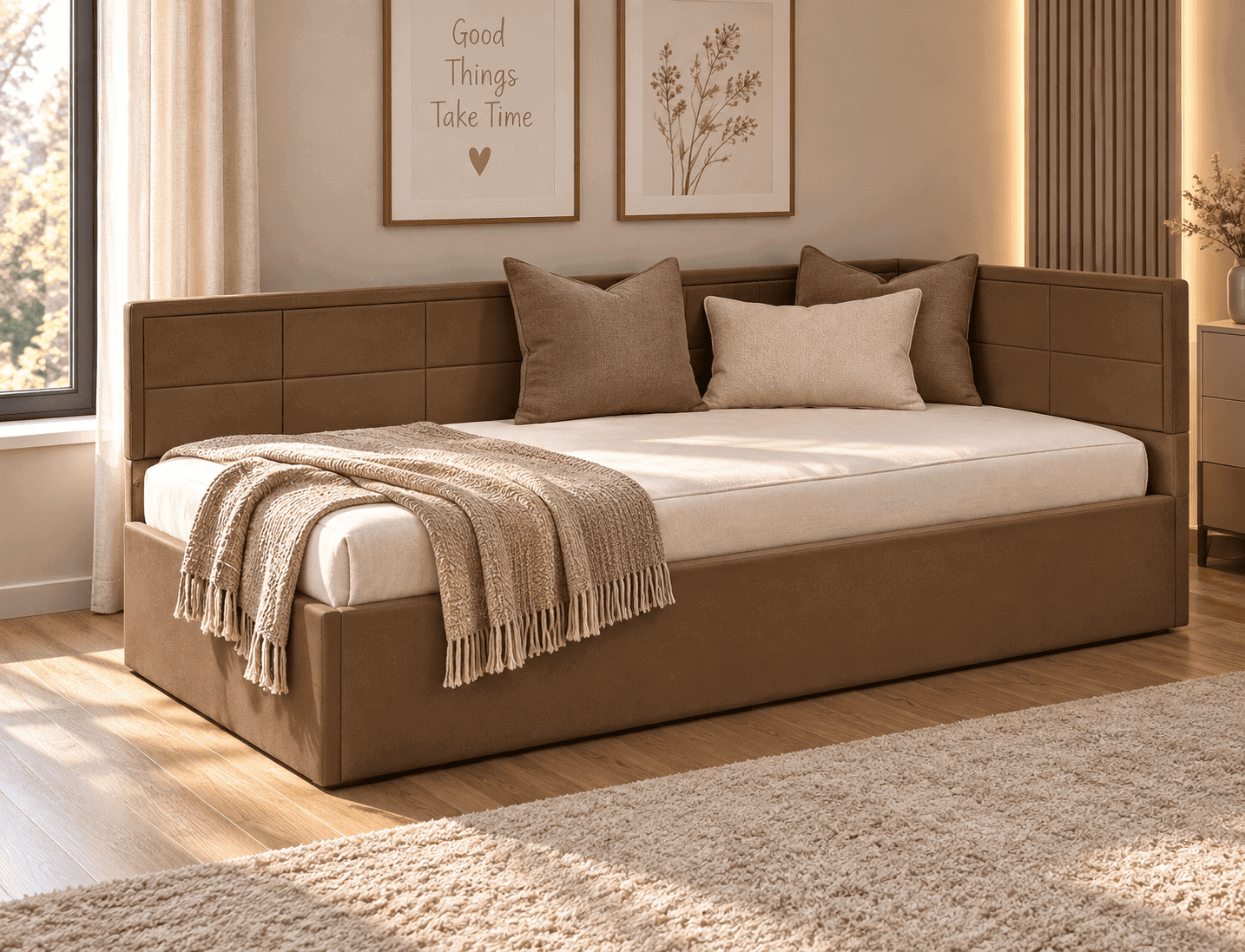 Viengulė lova SICILIJA MINI 90x200 interjere