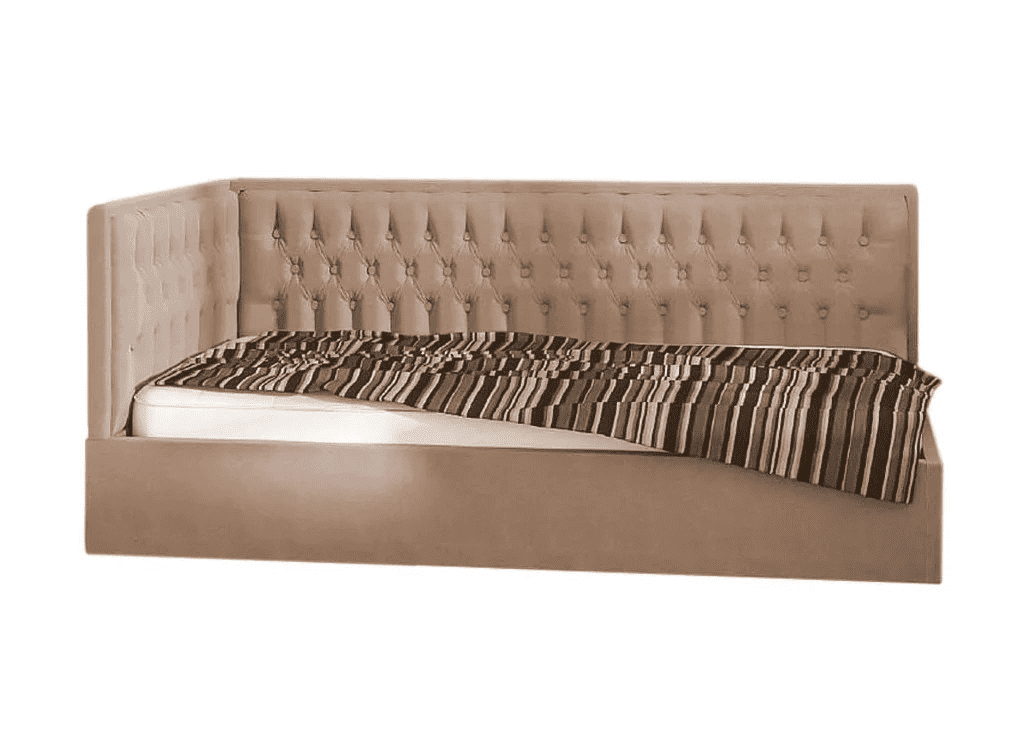 Viengulė lova SIMFONIJA MINI 90x200 smėlio spalvos